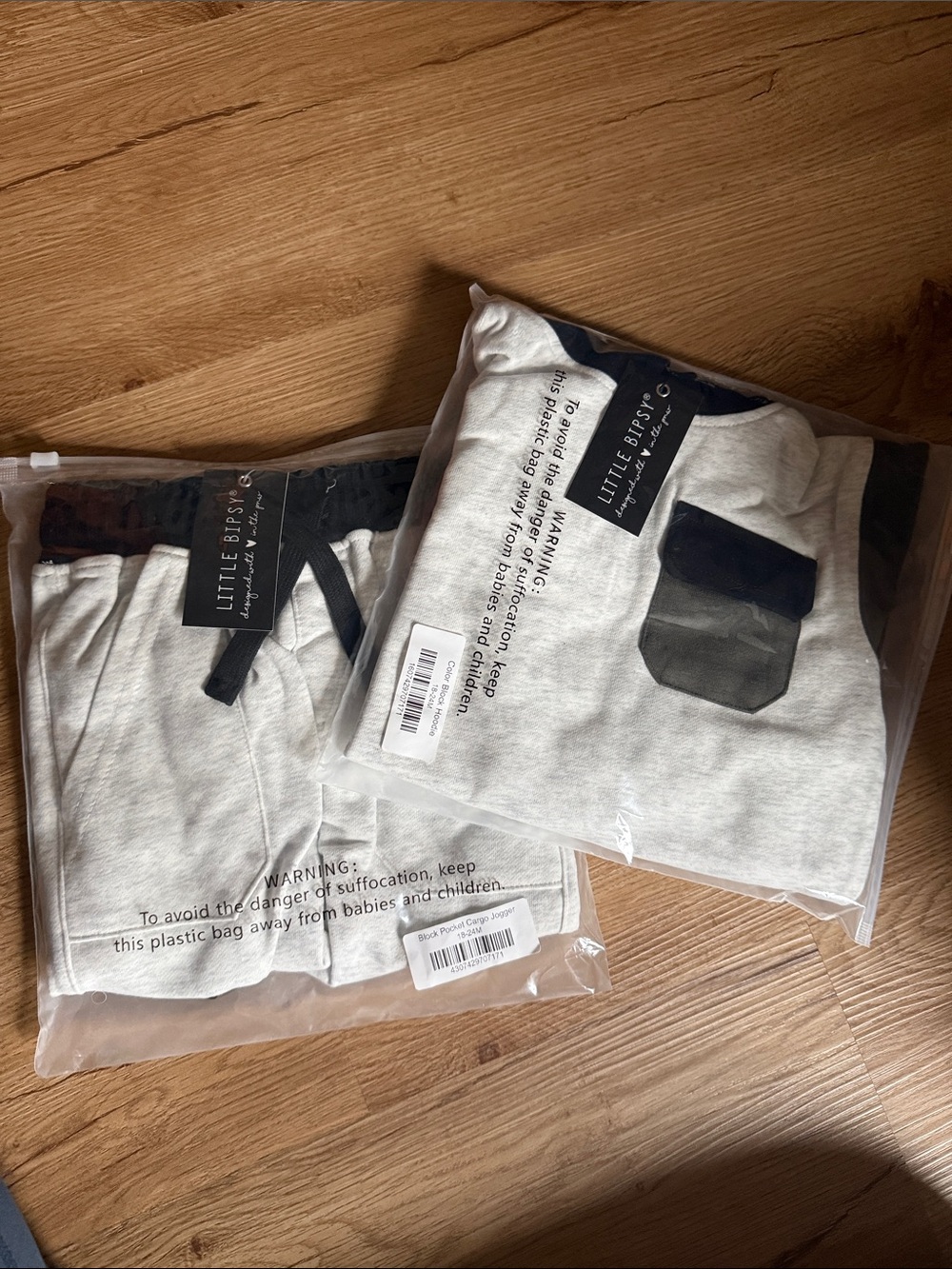 Little bipsy cargo pants and hoodie set